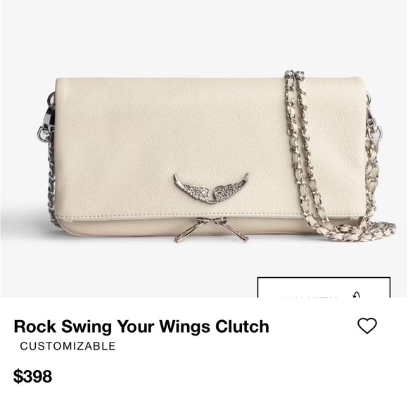 Zadig & Voltaire White Clutch with Silver Chain - Picture 2 of 10